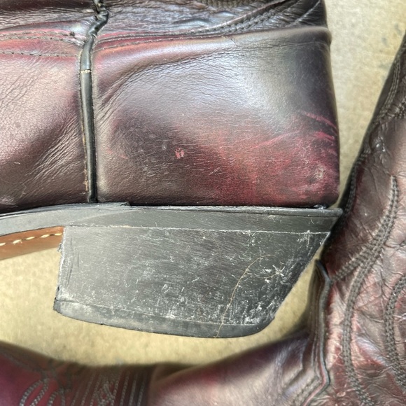 Laredo Black Cherry Burgandy Cowboy Boot Mens Size 11 D Leather Fox Vamp 6859 - Picture 6 of 16